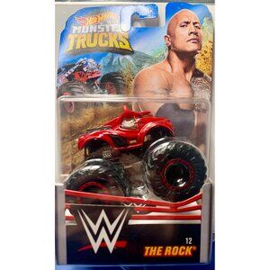 WWE Hot Wheels Monster Trucks "The Rock" 1:64 Scale Red Die-Cast Toy Collectible